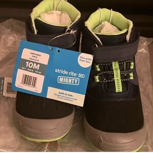 Stride Rite Mighty Boots - Navy and Lime